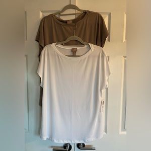 Set of two Chico’s apparel Stella Boat Tops SS Basic knit